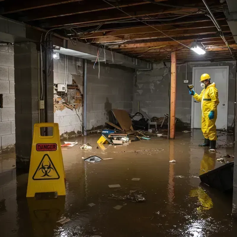 Flooded Basement Electrical Hazard in West Columbia, TX Property