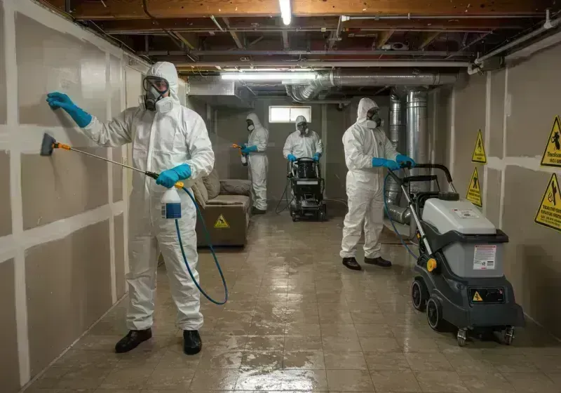 Basement Moisture Removal and Structural Drying process in West Columbia, TX